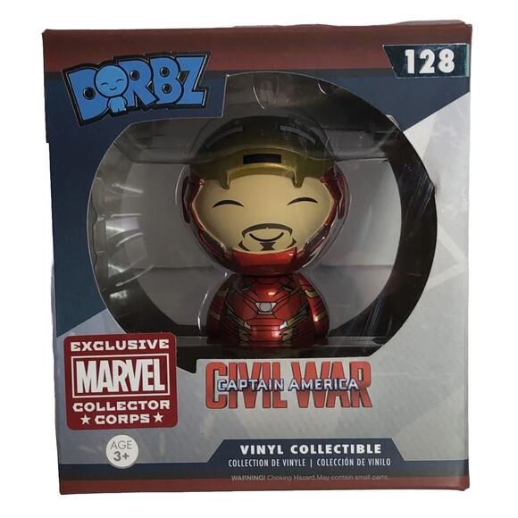 Funko Dorbz Iron Man Unmasked Marvel Collector Corps Exclusive #128 Vinyl Gift - Picture 1 of 6